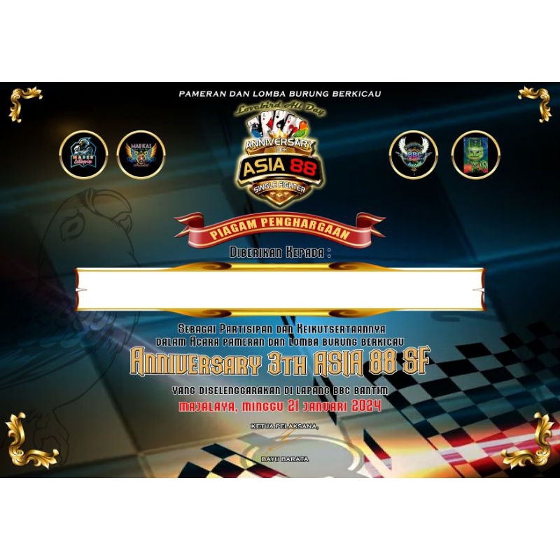 

PAKET PIAGAM & STIKER LOMBA BURUNG