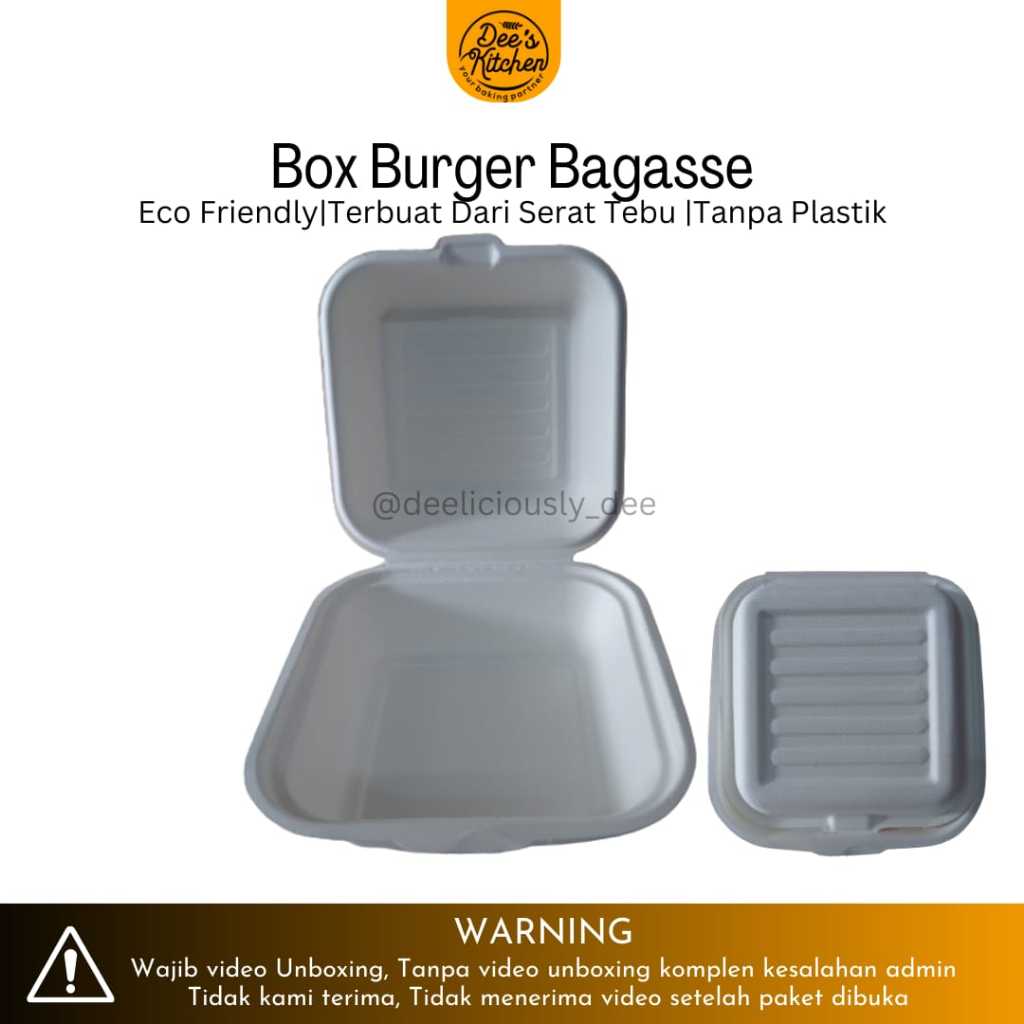 Box Burger Bagasse/Box Bento Cake - 1 pc