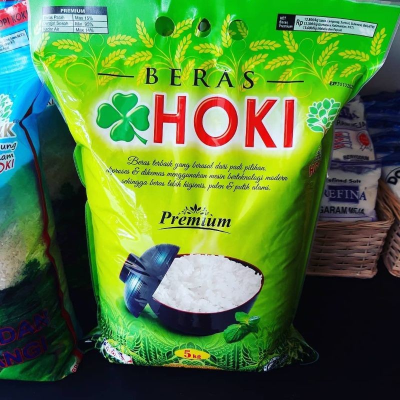 

Beras Premium HOKI 5 KG ( Free Ongkir Free Kardus )