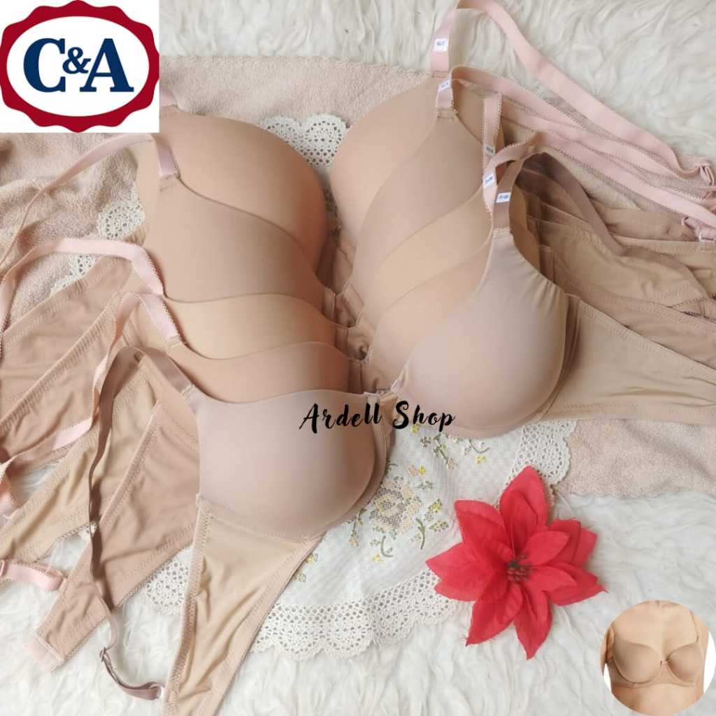 CC BRA WANITA KAWAT C&A SAMPLE POLOS NUDE BROWN MIX CUP 32B 34B NP
