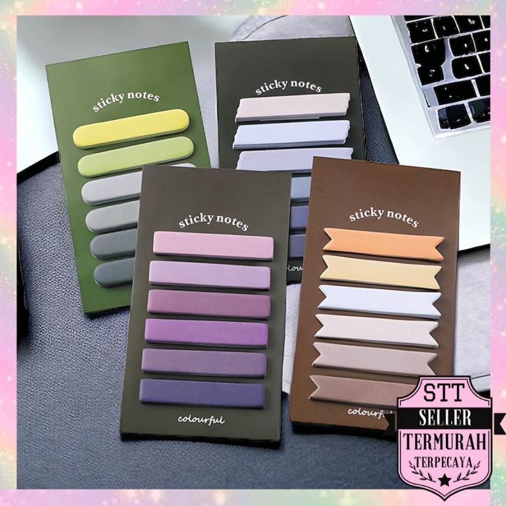 

STT Sticky Note Gradiasi 6in1 Tempelan Kertas Catatan 120 Lembar Kertas Notes Morandi Warna Gradasi Label Indeks Kertas Deco Colourful Diy Jurnal Planner Mini Memo Bookmark Notepad Alat Tulis Kantor Sekolah