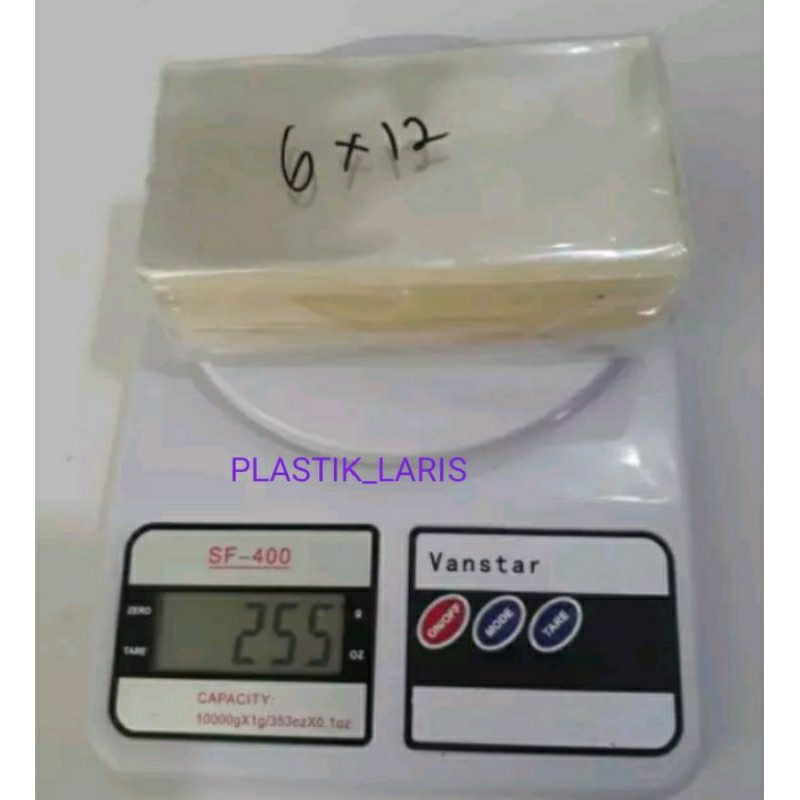 plastik OPP tanpa perekat ukuran 6x12 tebal