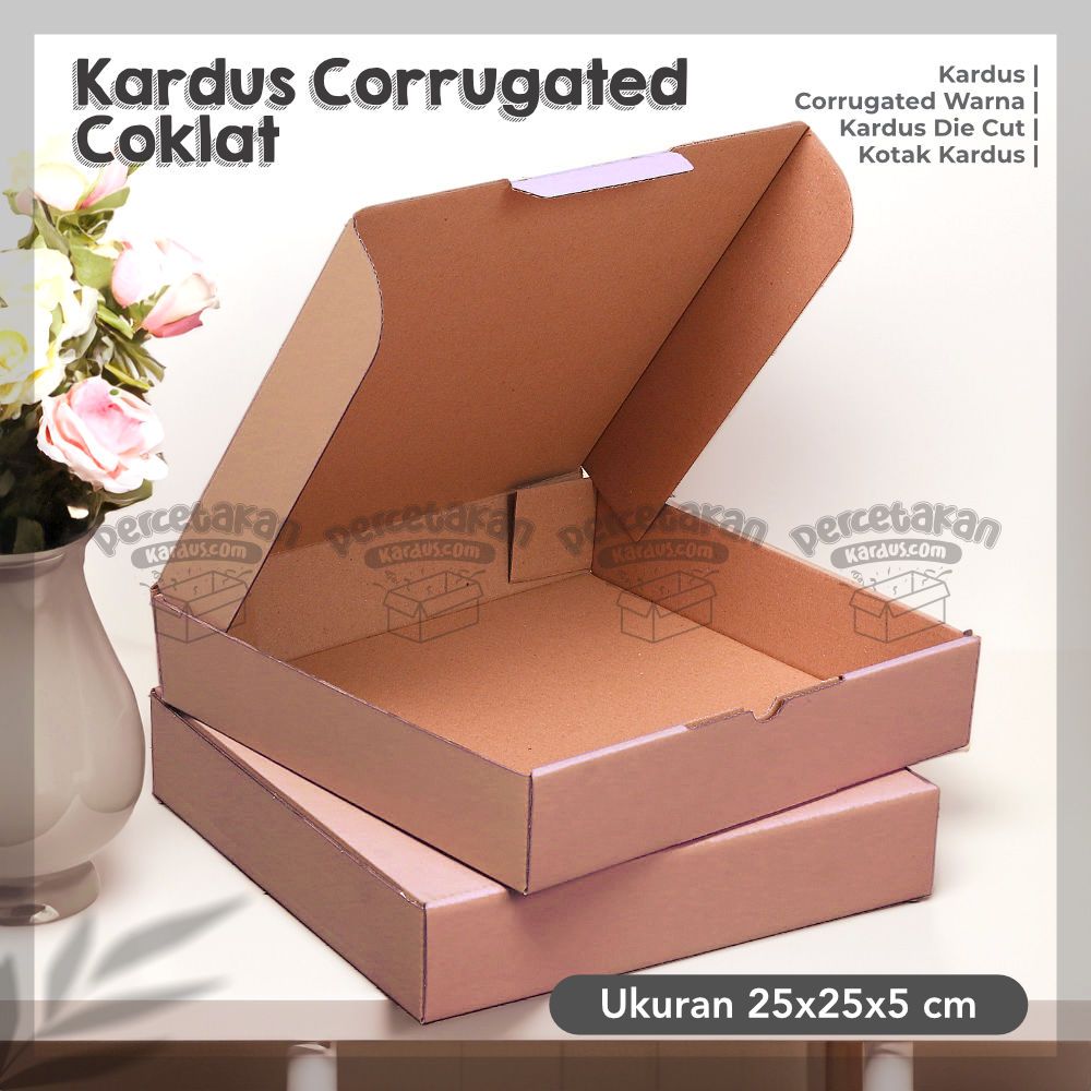 

Kardus Corrugated 25x25x5 CM | Die Cut | Kotak Karton | Box Packing Souvenir Pizza