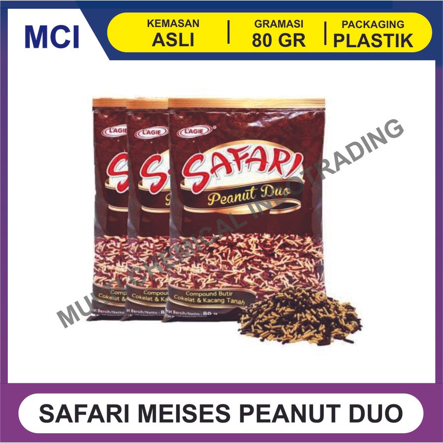 

MESES COKELAT KACANG SAFARI LAGIE PEANUT DUO 80 GR - 1 BOX 24 PCS