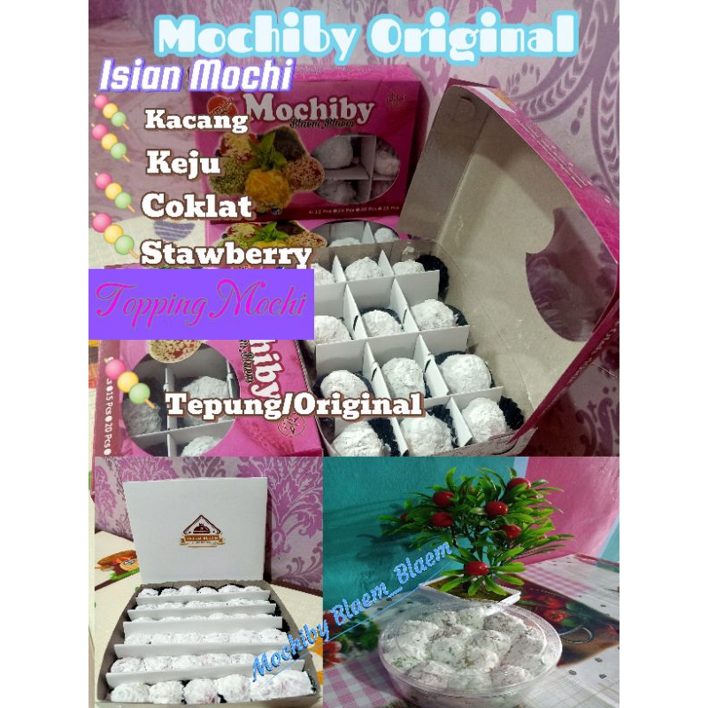 

Mochi Original isi 12pcs sudah Mix isian Kacang,Coklat,Keju,Stawberry