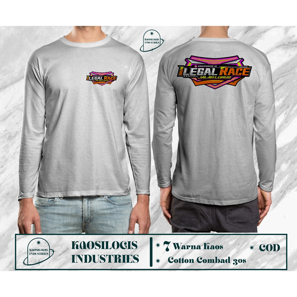 Kaos Baju Lengan Panjang Ilegal Race Free Nama IG Racing Culture Terbaru 2024