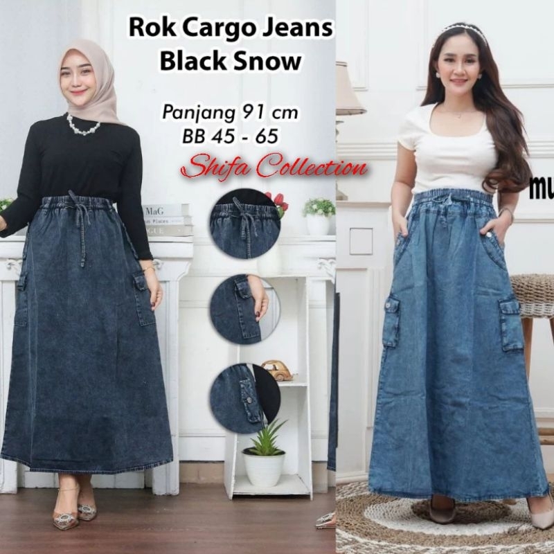 Rok Jeans / Rok Cargo / Rok Panjang / Rok Wanita / Rok Cargo Jeans Wanita / Rok Cargo Jeans / Rok Je