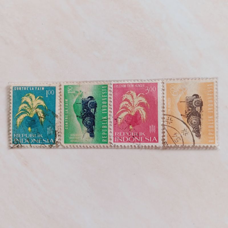 

(AB) Perangko Indonesia 1963 Anti Lapar Set Lengkap 4 pcs Used