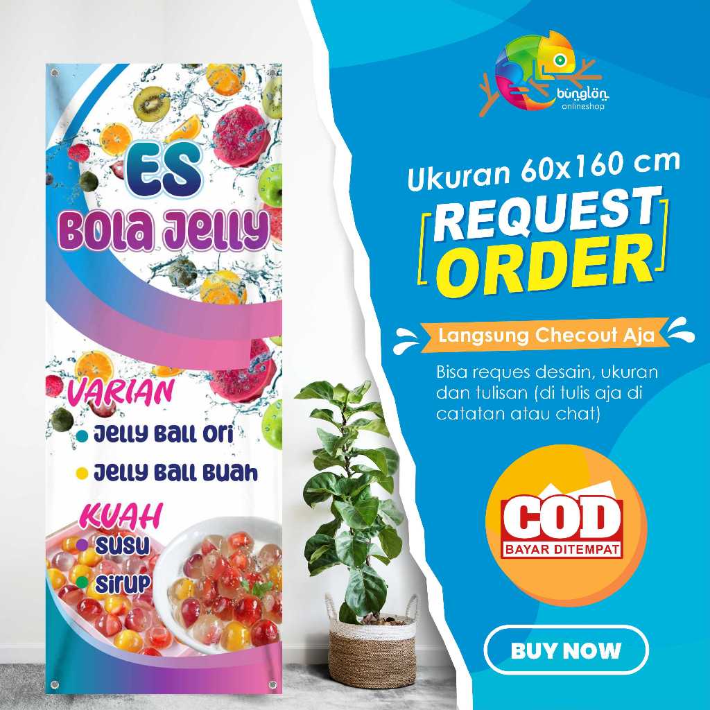 Spanduk Banner 60x160 Es Bola Jelly Custom Desain