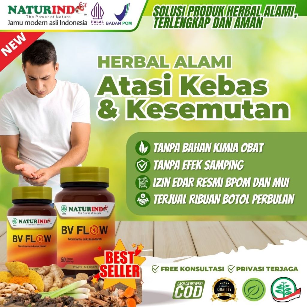 Obat Kesemutan Kebas Tangan Kaki Varises Sering Kram BV FLOW Naturindo
