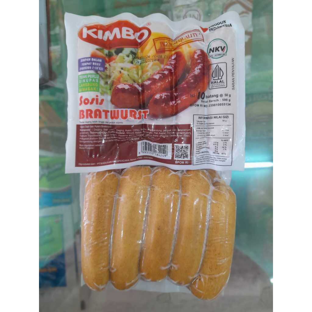 

Kimbo bratwurts sosis sapi 500gr isi 10/kimbo/sosis