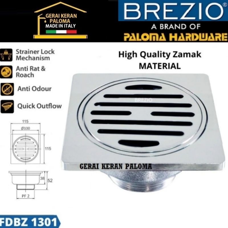 BREZIO FDBZ 1301 FLOOR DRAIN SARINGAN PEMBUANGAN AIR KAMAR MANDI