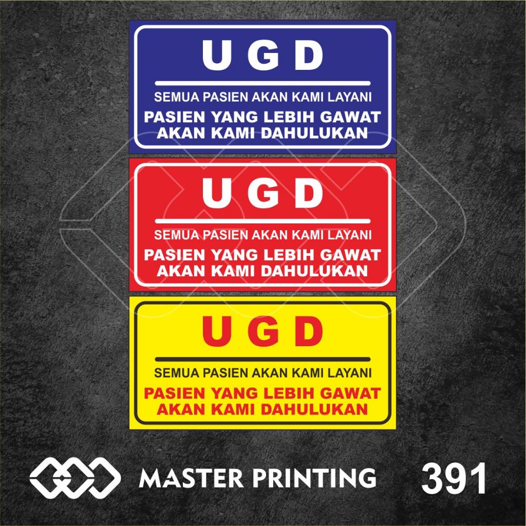 

391 - Stiker UGD, Sticker Vinyl, Premium, Tahan Air, Termurah, dan Bisa Custom