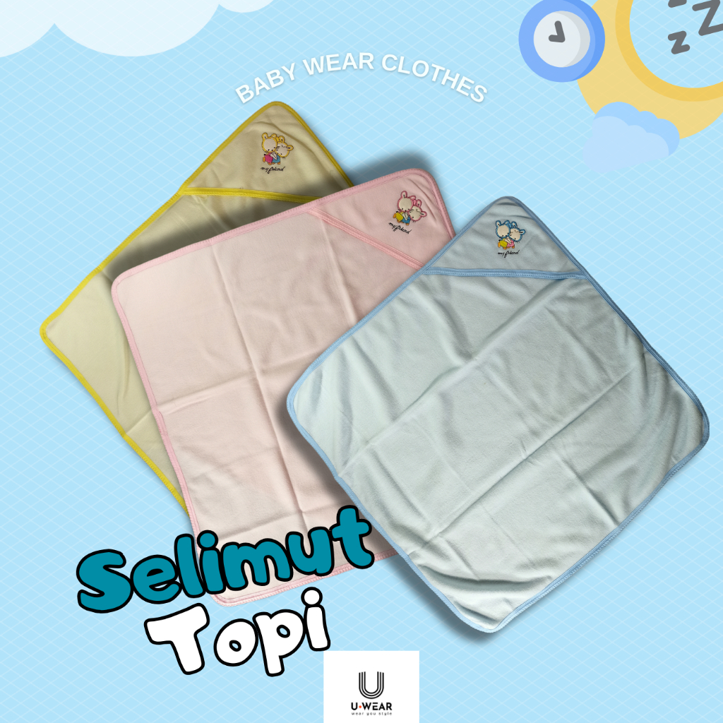 Selimut Bayi Polos Model Topi bahan lembut SNI