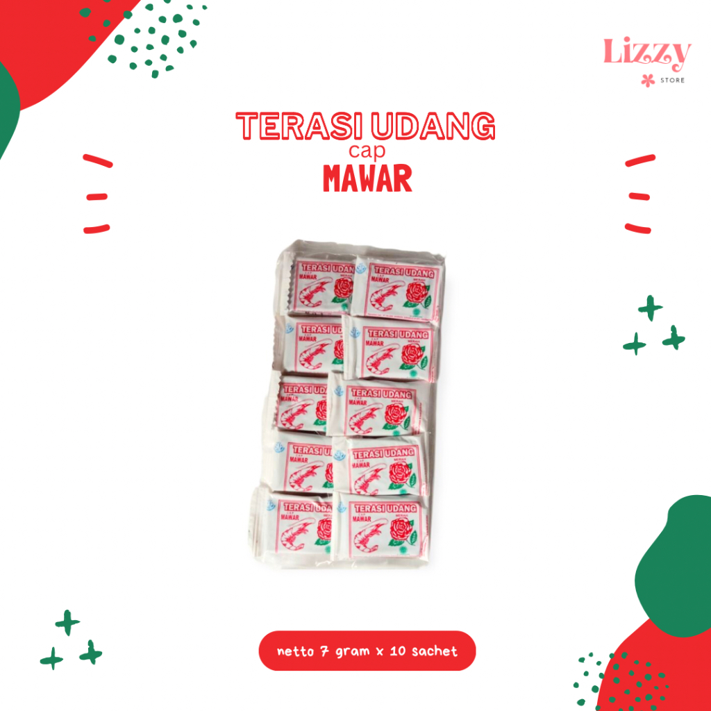 

Terasi Udang Cap Mawar Kemasan 7gram x 10 Sachet