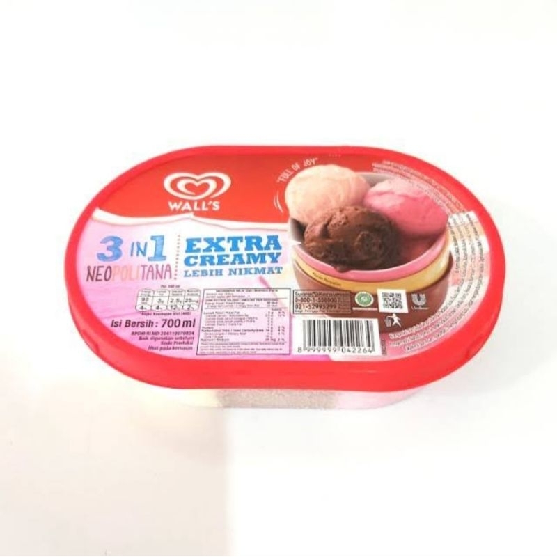 walls neopolitana 3 in 1 es krim 700ml | es cream