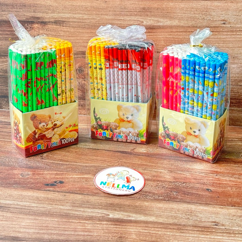 

qwe (100 Pcs) Pensil 2B Motif Karakter Lucu Lucu
