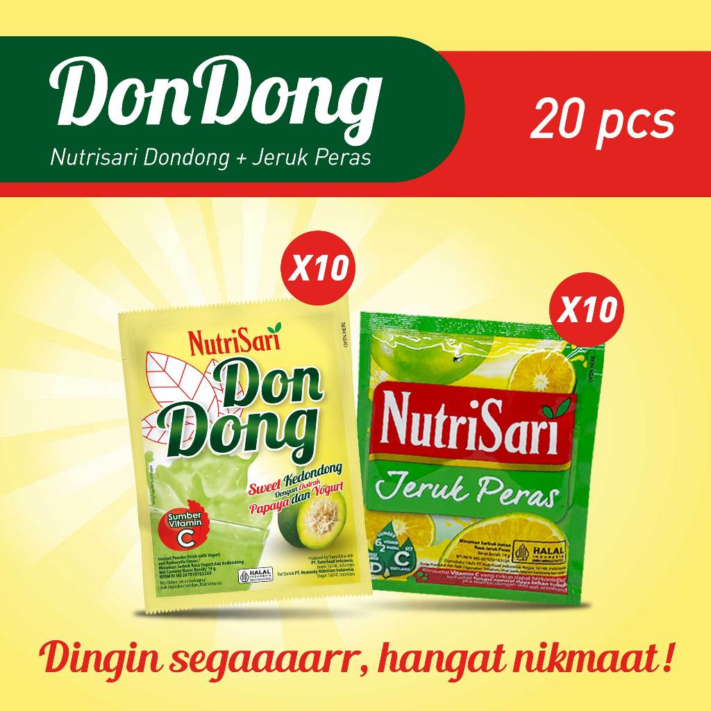 

Nutrisari Dondong Paket Nutrisari Jeruk Peras (2x10 sachet)