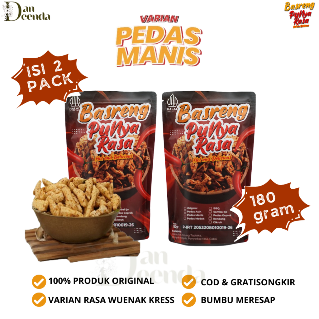 

Basreng Punya Rasa Pedas Manis Paket Isi 2 Dengan Sentuhan Pedas Ekstra Cabai Asli