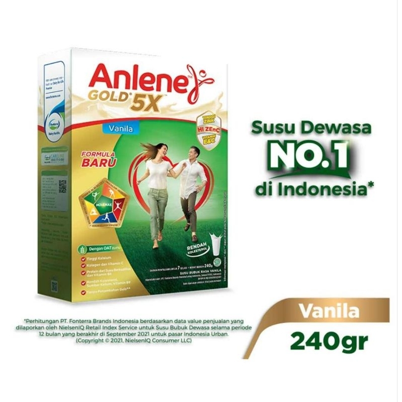 

Anlene Gold 240gr Vanilla/Cokelat 5x Hi-Calcium