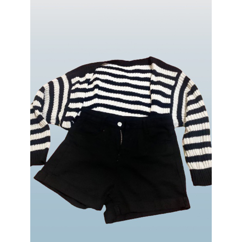 cardigan crop belang