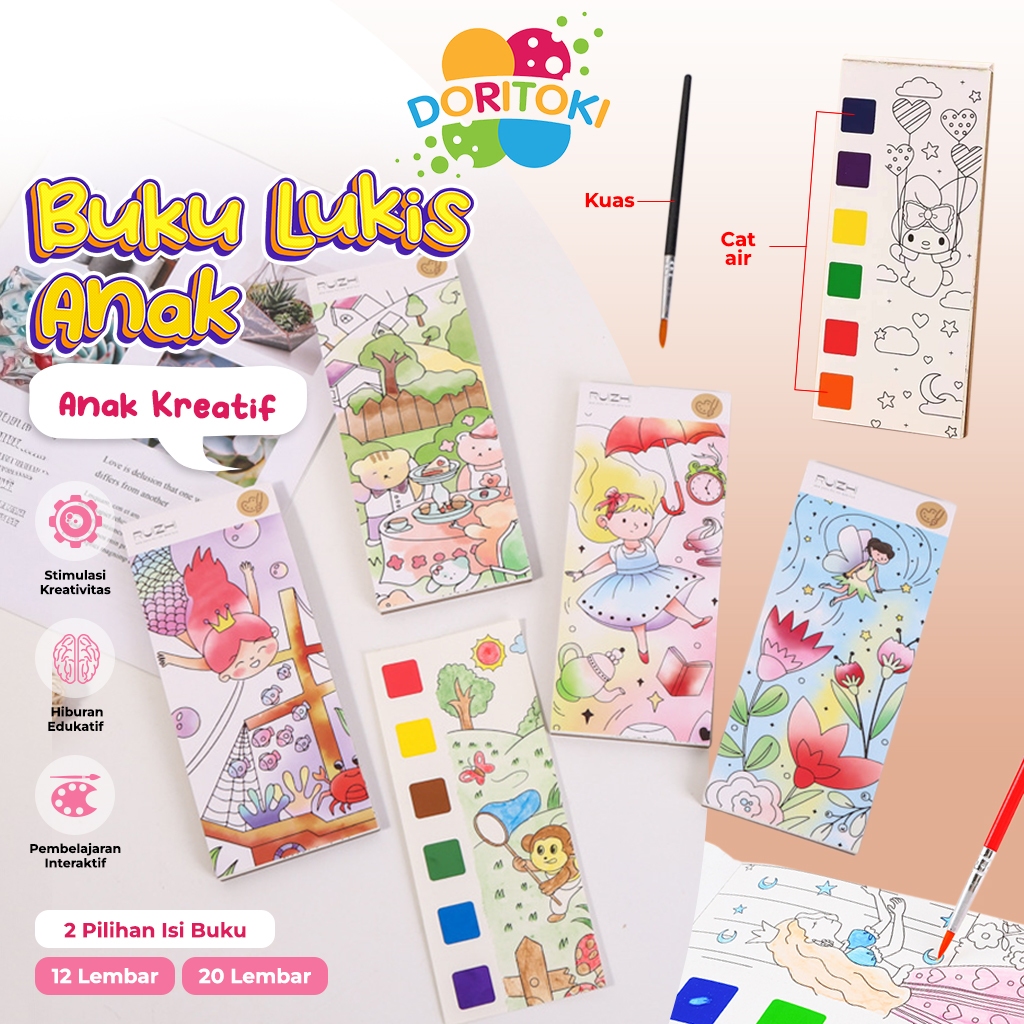 

Doritoki 1 Set Alat Lukis Paket Melukis Anak Crayon Alat Gambar