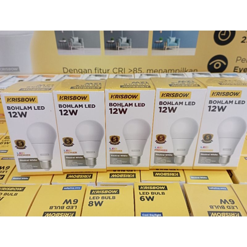 LAMPU BOHLAM LED 12 WATT KRISBOW 4000k NATURAL