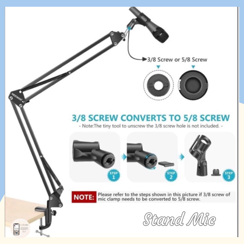 STAND MIC Arm Stand Suspensi Mikrofon Stand mic Jepit Meja Stand Lipat Suspension Microphone