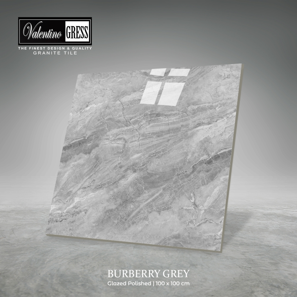 GRANITE VALENTINO GRESS 100X100 CM - BURBERRY GREY