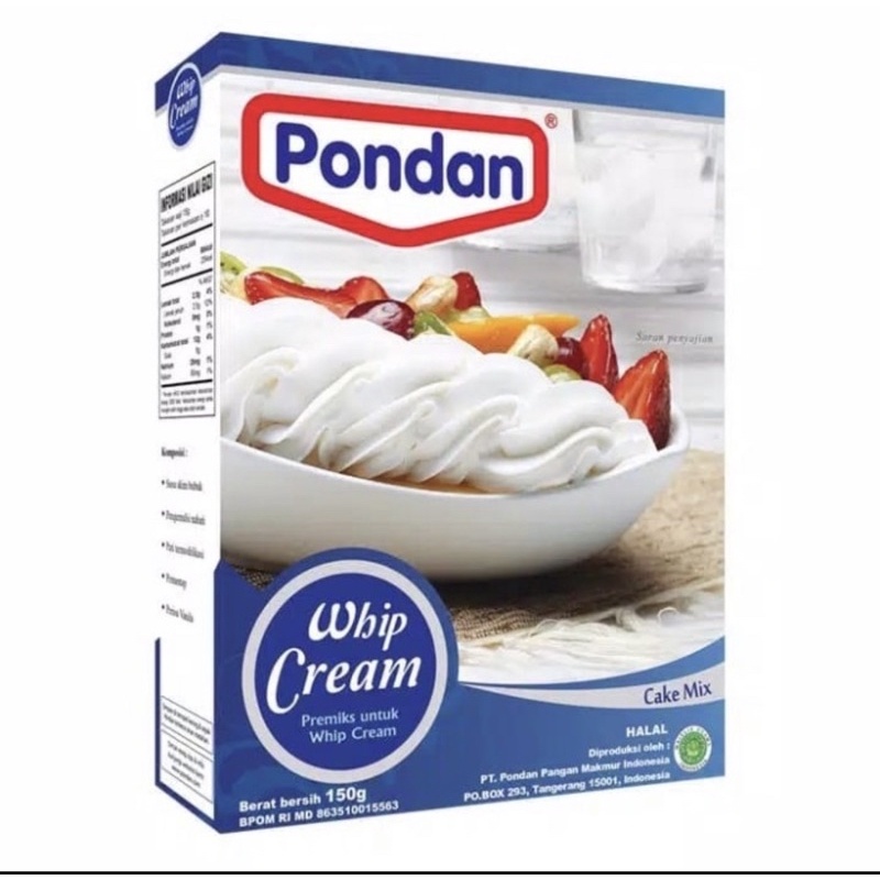 

PONDAN WHIP CREAM 150GR - WHIPPING BUBUK - WHIPPED POWDER - KRIM KOCOK