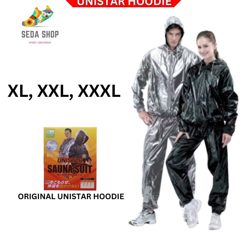 Koleksi Terbaru Jaket Parasut Olahraga Pria Wanita Hoodie Jumbo  Sauna Suit Unistar Hoodie Lengkap  Baju Sauna Pembakar Lemak