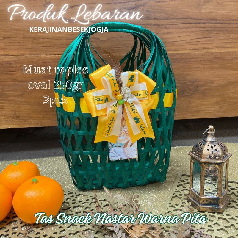 

TAS HAMPERS LEBARAN | TAS SNACK NASTAR WARNA PITA | keranjang kue/keranjang nastar/hampers/bingkisan/parsel