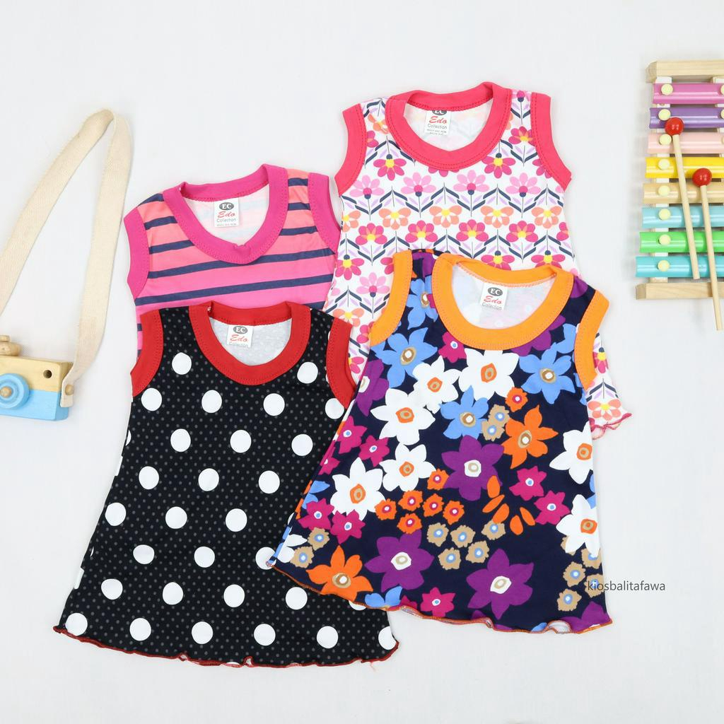 (BISA PILIH MOTIF) Daster Yukensi uk Bayi 0-12 Bulan / Baju Anak Perempuan Tidur Adem Bahan Kaos kio