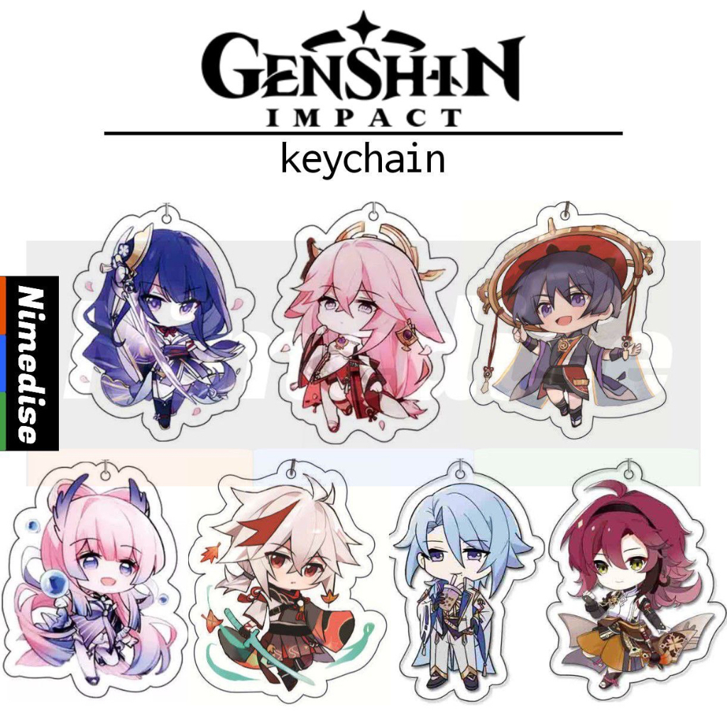 Gantungan Kunci Anime Genshin Impact Akrilik Transparan Keychain Gift Souvenir Hadiah Kado Figure Ch