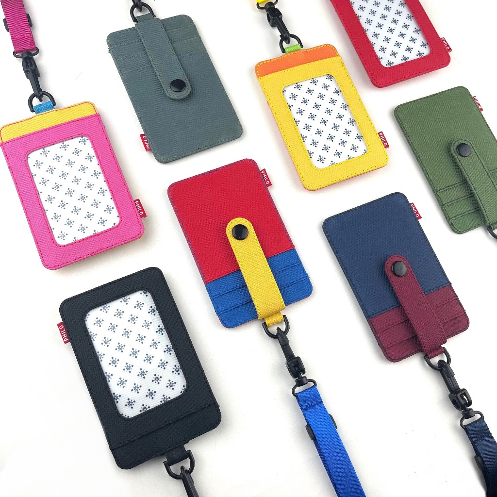 

ID card holder dompet gantung name tag kartu lanyard kantor kain polos