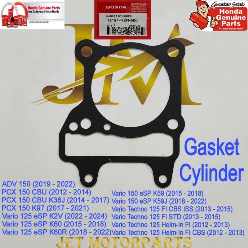 12191KZR600 Paking Head Gasket Cylinder Head PCX 150 Vario 125 Vario 150  ADV 150 PCX 150 Asli Atau 