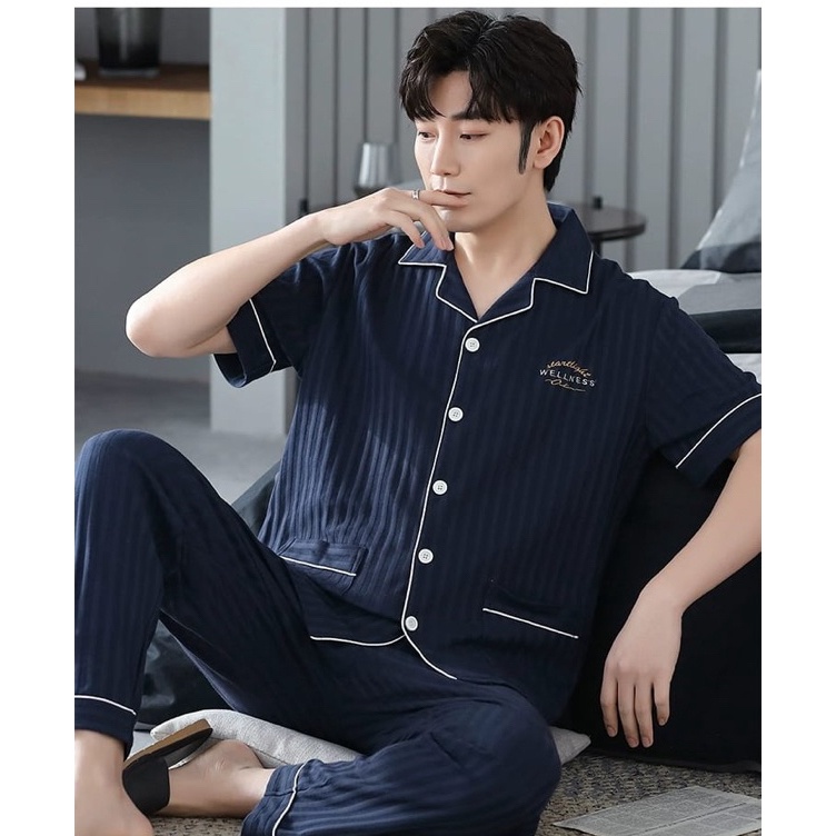 Langsung pesan PAJAMAS COWOK DEWASA IMPORT PIYAMA PRIA REMAJA SET CELANA PANJANG PAJAMAS LAKI LAKI K