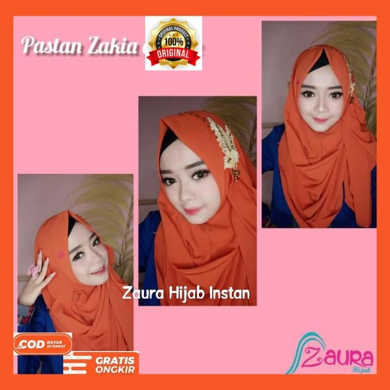Zakia Hijab Instant Zaura 100% ORI Kerudung Zaura Hijab Jilbab Instan Hijab Wanita Muslim cantik
