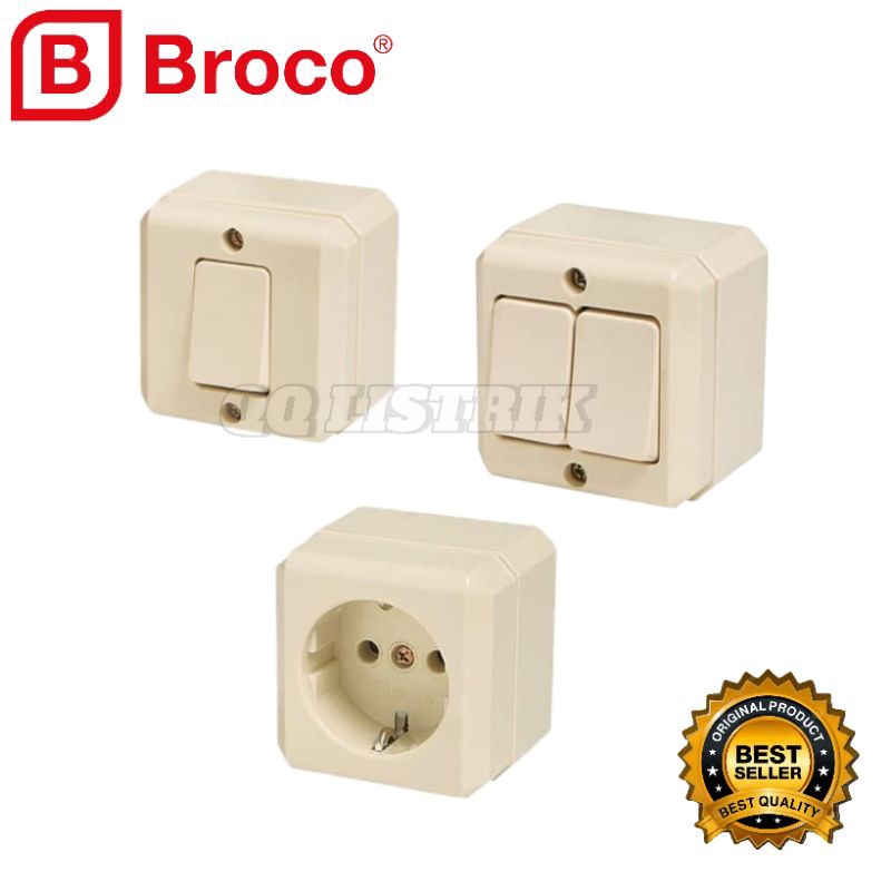 SAKLAR / STOP KONTAK TEMPEL BROCO / OUTBOW BROCO ,OB BROCO