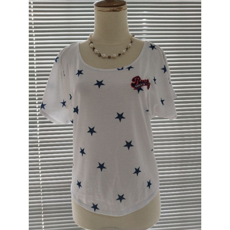 Kaos Wanita Sabrina Crop Top Star Putih Rusty Size L*