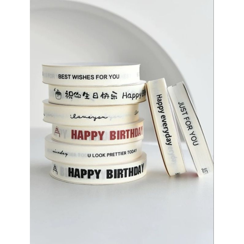 

1 roll ribbon pita happy birthday pita kain pita grossgrain pita kado pita kue pita balon pita buket bunga