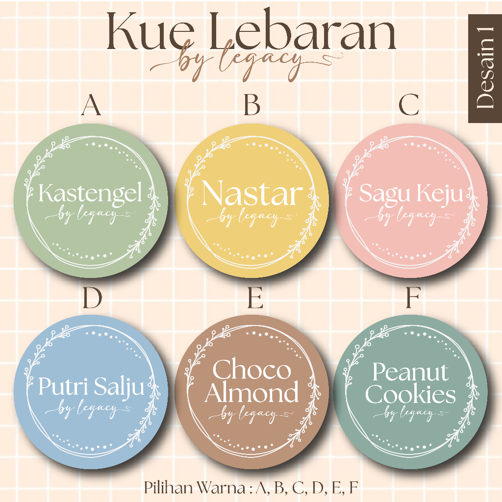 

STIKER KUE LEBARAN / LABEL KEMASAN TOPLES KUE / STIKER KUE ESTETIK