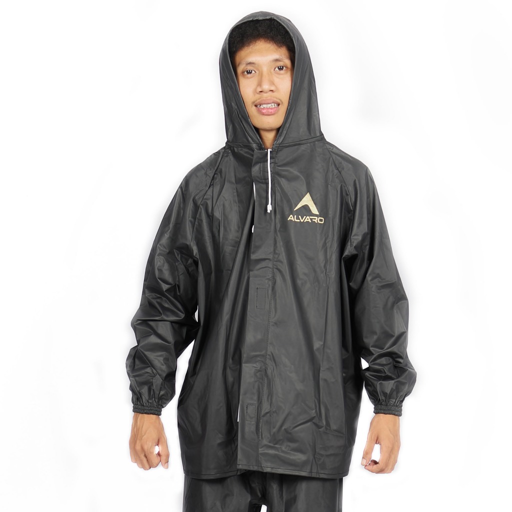 Jas Hujan Setelan Alvaro Hitam