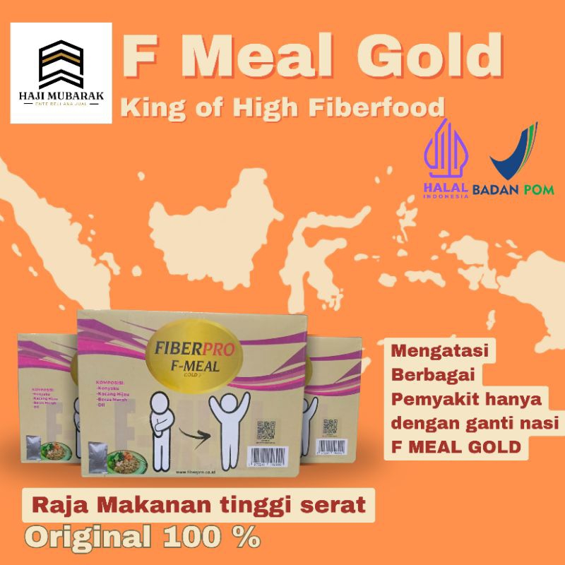 

F Meal Gold Nasi Tinggi Serat Fiberpro F-Meal Tepung Porang Kacang Hijau Beras Merah Biji Gandum