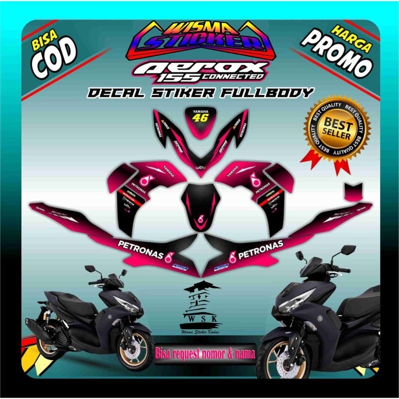 Stiker Decal Aerox New 155 / Stiker Aerox 155 Connected / Stiker Murah / Stiker Decal Motor