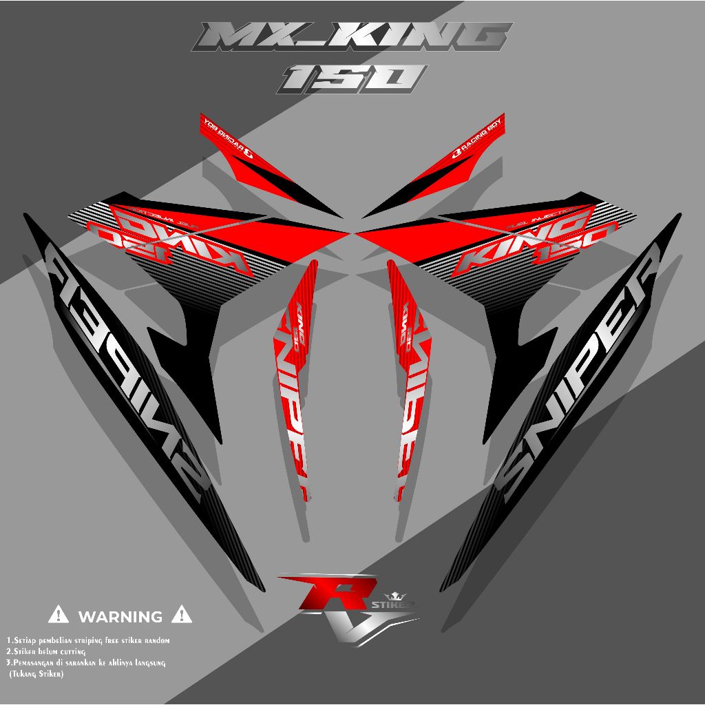 STIKER MOTOR MX-KING 150/STRIPING MX-KING 150/STRIPING MX-KING MOTIF SNIPER TERBARU