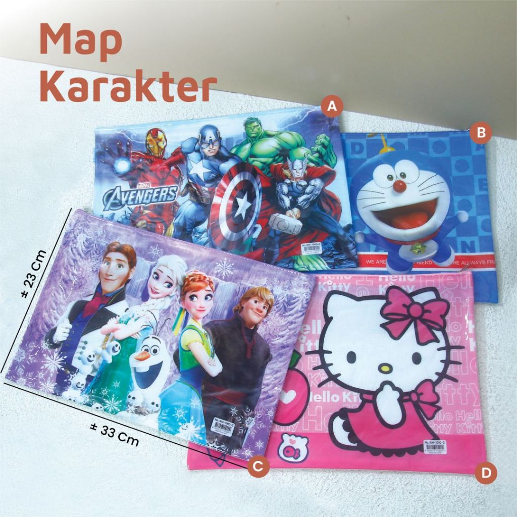 

Tempat Pensil Lucu Map Jaring Motif Karakter Gambar Printing
