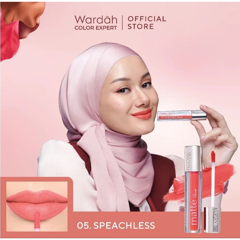 WARDAH Exclusive Matte Lip Cream 05 Speachless | Wardah Matte Lip cream kemasan baru