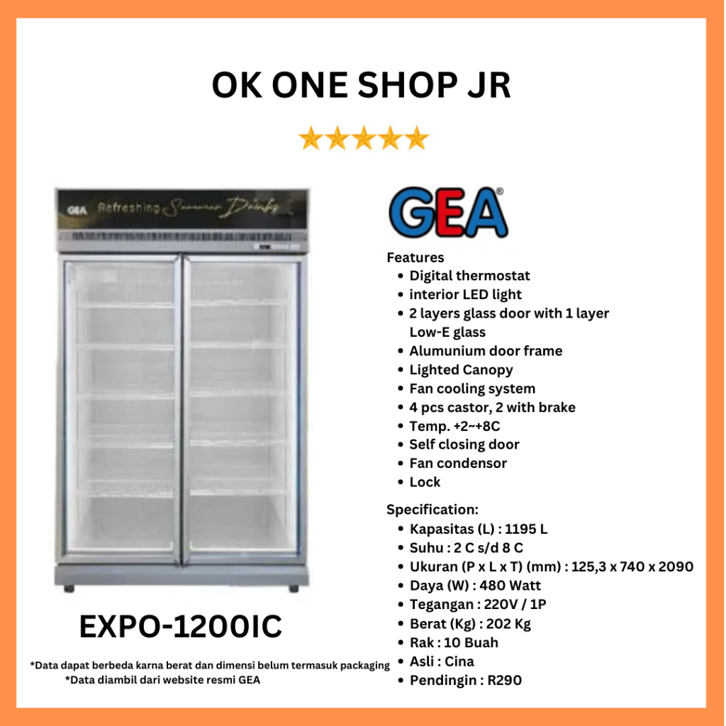 GEA EXPO-1200 IC Display Cooler Showcase 1195L