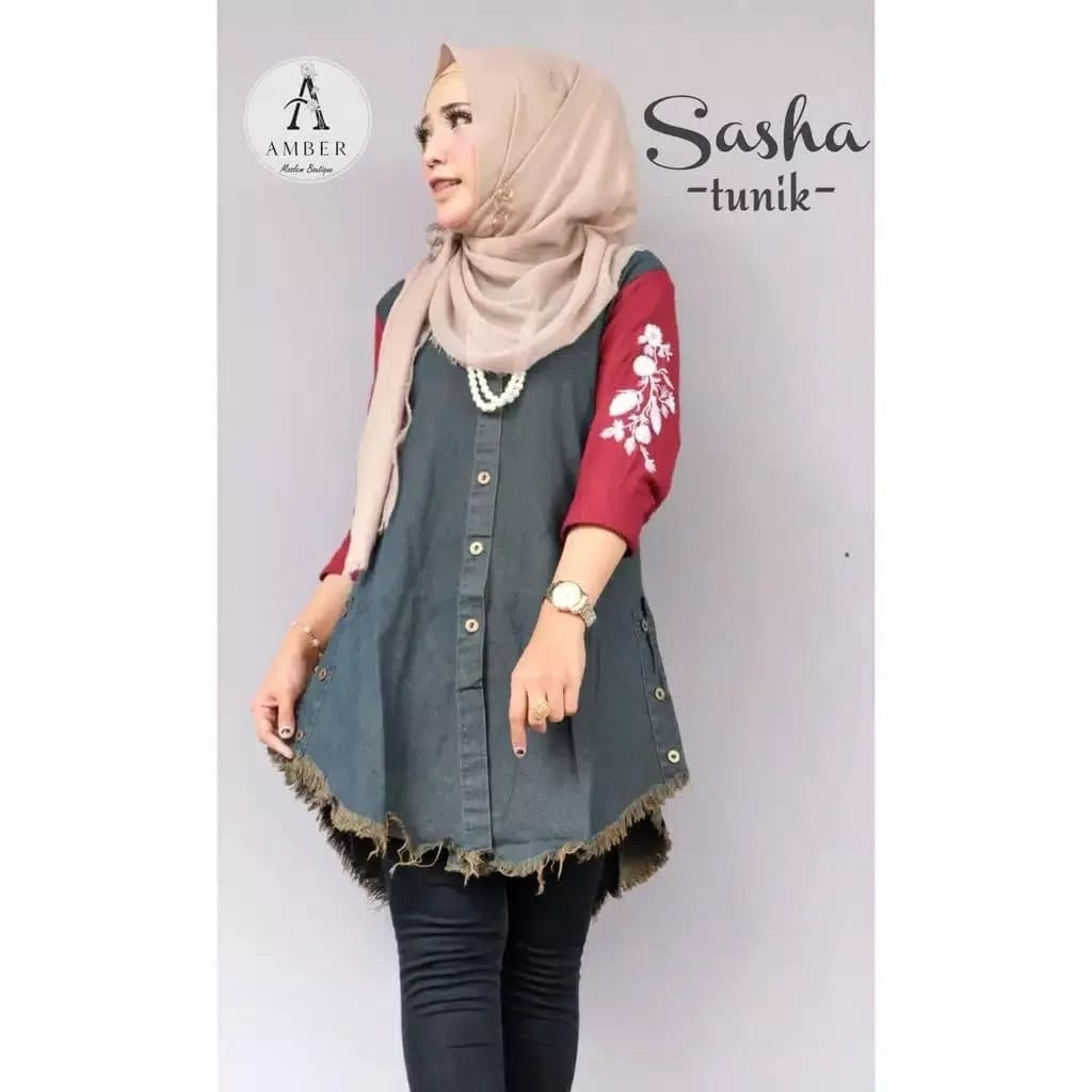 Rania Store19 SASHA TUNIK Atasan Wanita Remaja Kekinian Kancing Aktif Busui Friendly Variasi Renda